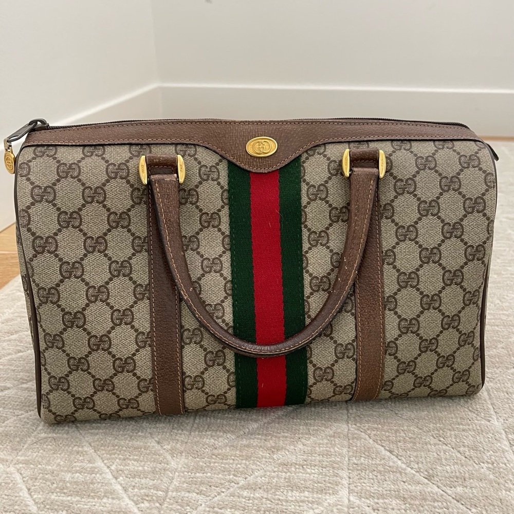 Vintage GG Plus Web Boston Bag